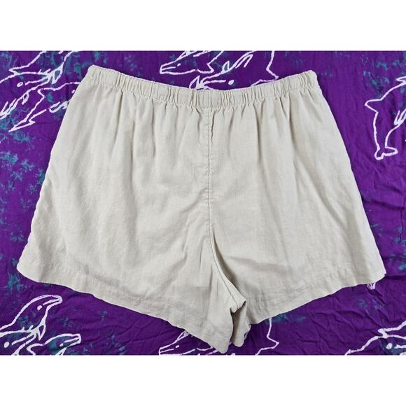 Abercrombie & Fitch Womens Linen Blend Shorts Off White Pull On High Rise L - Picture 2 of 8